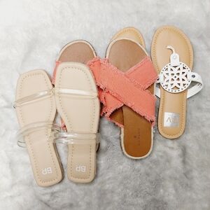 New Bundle of 3 Bp/Caslon/Dolce Vita Orange/Beige/White Slip On Sandal S124